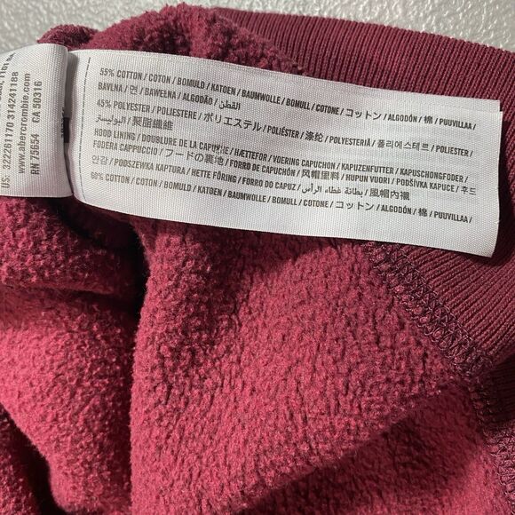 HOLLISTER California Hoodie Pullover Embroidered Applique Logo Womens S Maroon - Picture 8 of 8